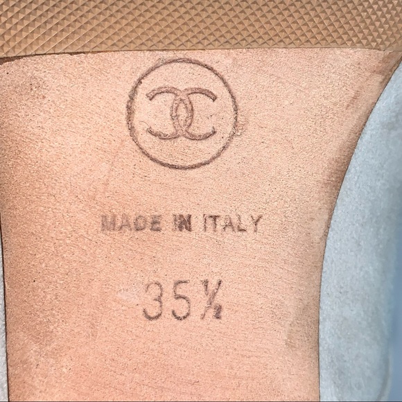 CHANEL size 35.5 cream suede cap toe CHUKKA BOOTIES - Picture 2 of 12